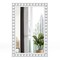 Costway 24" x 36" Rustic Decorative Wall Mirror with Solid Wood Frame Beads for Living Room Brown/White